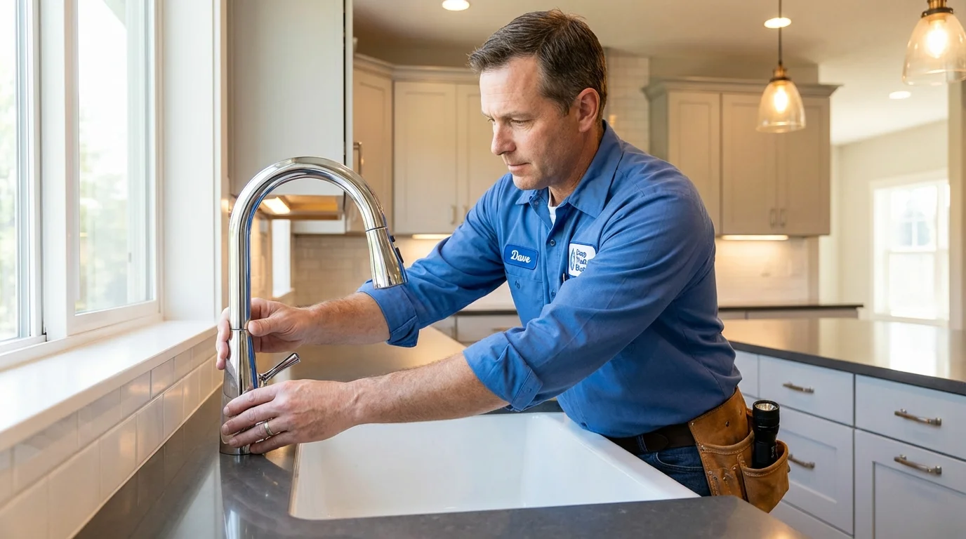 Kitchen faucet installation by Johns Plumbing LLC in Kings Beach